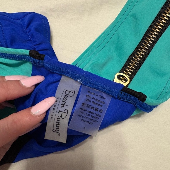 Victoria's Secret Blue and Black Color-Block Bikini - Picture 3 of 5
